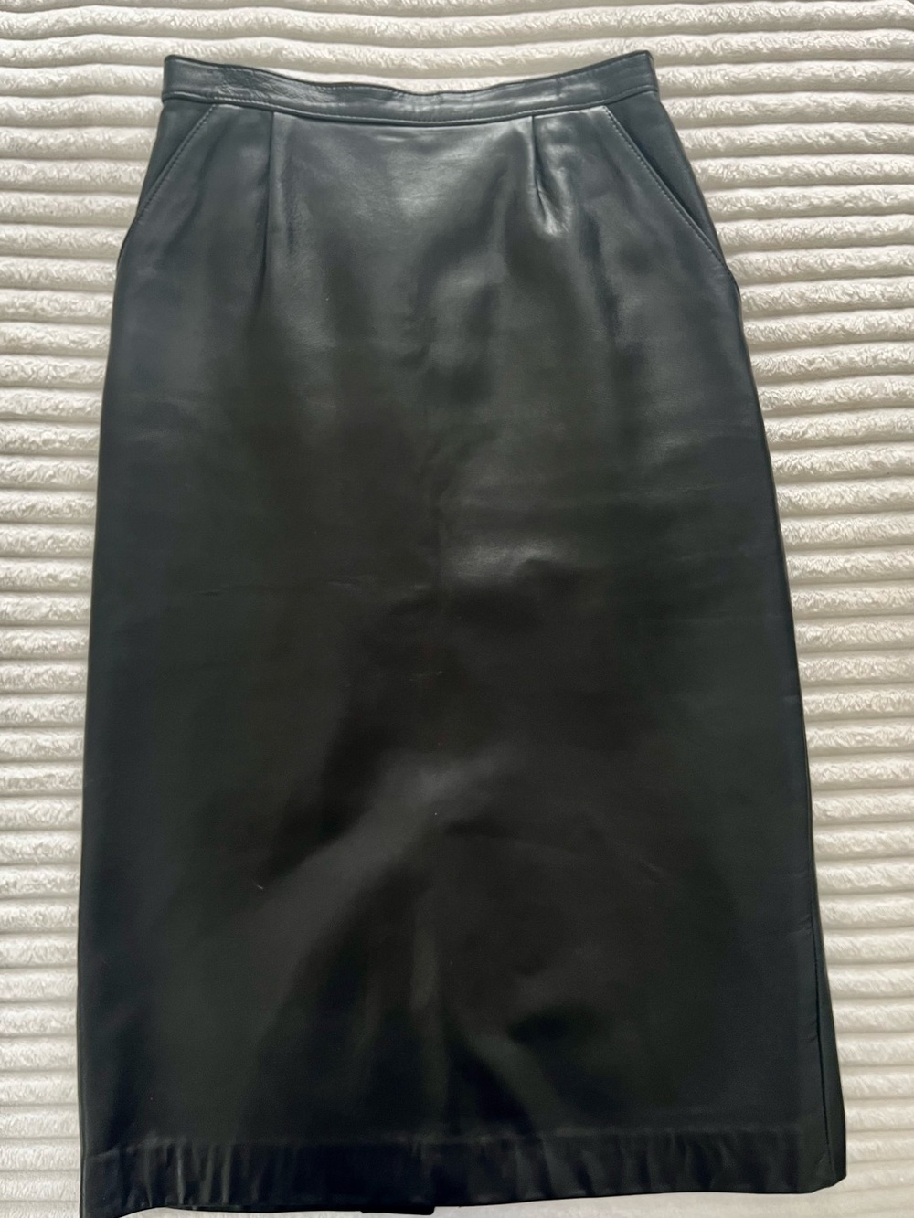 Genuine Black Leather Pencil Skirt Sz 2
